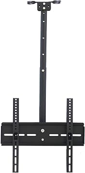 TV Stand with Ceiling Mount, Adjustable Tilt Swivel, 110 lbs Load