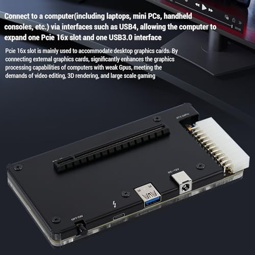 Caja externa para GPU Pongnas con ranura PCIE 16X y cable USB4 1m miniatura 3