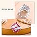 AGRULE Leaf Engagement Ring 925 Sterling Silver Wide Band 3.2 Cttw Gemstone Cocktail Rings Size 7 Ruby Birthstone Ring for Women