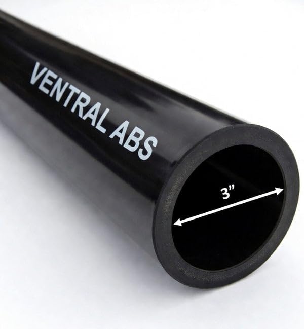 VENTRAL Schedule 40 ABS Drain Pipe 3 Inch (3.5 OD), Black, Cut Lengths for DWV Plumbing Sewer Waste Vent (60 Inches Long)