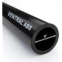 VENTRAL ABS Drain Pipe 3 Inch 3.5 OD, Black, Cut Lengths for DWV Plumbing Sewer Waste Vent 48 Inches Long