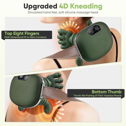 Image of KIMEE Shiatsu Neck Massager with Heat, Cordless Shoulder Back Kneading