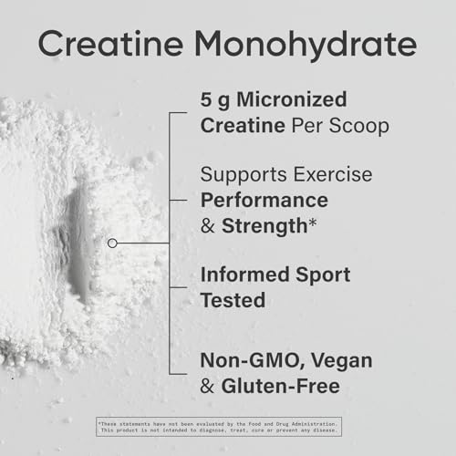 Sports Research Creatine Monohydrate - Gain Lean Muscle, Improve Performance and Strength and Support Workout Recovery* - 5 g Micronized Creatine - 17.46 oz
