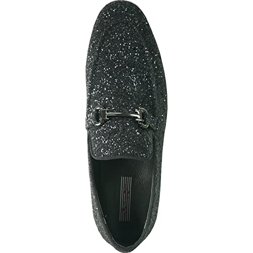 Image of bravo! Men Dress Shoe Prom Slip-on Loafer Lace-up Oxford Cap Toe Metallic Glitter for Wedding Prom Black Blue Green Gold Pink Pewter Purple Silver Red