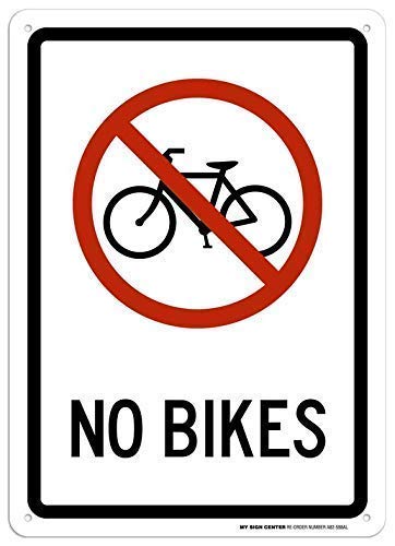 Warning Sign No Bikes Business 12X8 Inches Aluminum Metal Tin