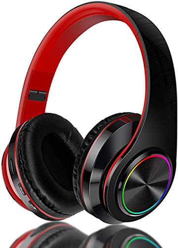 Bluetooth Headphones Over Ear, Foldable Hi-Fi Stereo Headphones Bluetooth 5.0 Built in Microphone, Wired and Wireless Headset for Smart Phone/TV/PC/Ipad