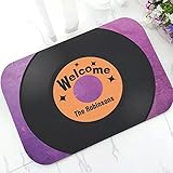 size: 50x80 cm (20x32 inch) N/Ａ Felpudo Interior Impreso en 3D Funky Family Name Player Bienvenido Felpudo Retro Vintage Door Mat para Music Lover Rug Decoración del hogar-50X80CM