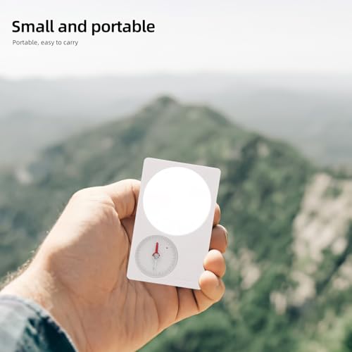 Brújula blanca mini de plástico con lupa Hemoton miniatura 7