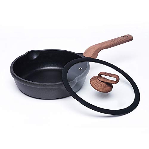 Yjdr Antiadherente del cocinero clásico anodizado duro de 9 pulgadas sartén con tapa de...