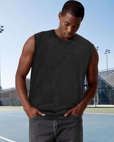 CHICGAL Mens Tank Tops Summer Sleeveless Muscle Shirts Cotton Loose Fit Tee Shirts3