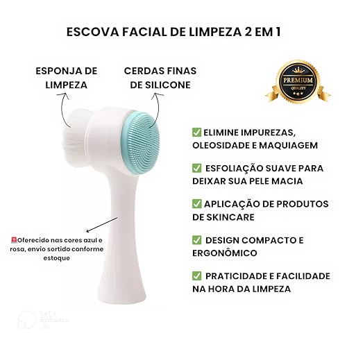 Escova de Limpeza Facial Manual 2 em 1 Massageador de Silicone Skincare Unissex Adequada para Uso Di