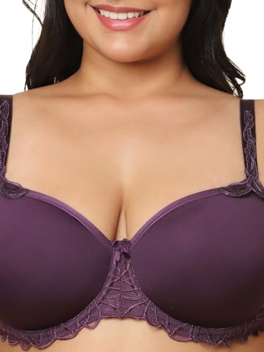 Image of Triumph Modern Finesse Bra For Women Wired Padded Spacer Cup Bra Seamless Breathable T-Shirt Bra Elegant Embroidery Full Coverage Lingerie Innovative Big Cup Support Pack Of 1