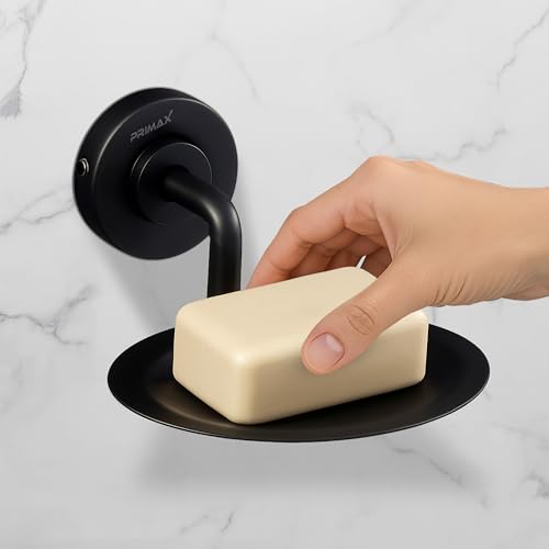 Image of Plantex (Primax) 304 Grade Stainless Steel Soap Holder /Stylish and Durable Soap Dish for Bathroom /Single Soap Tray /Bathroom Accessories - Daizy (Black)