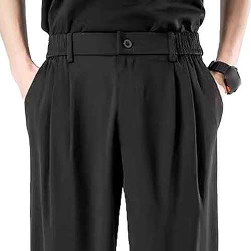 Men's Super Stretch Ice Silk Pants Men Casual Pants Fashion Wide Leg Pants Men's Straight Loose Sweatpants4