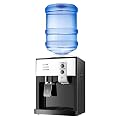 Top Loading Water Cooler Dispenser, Desktop Electric Hot and Cold Dispenser with 3 Temperature Settings, 1.1 to 5 Gallon Countertop Water Cooler Dispenser for Home Office Dorm (White & Black)
