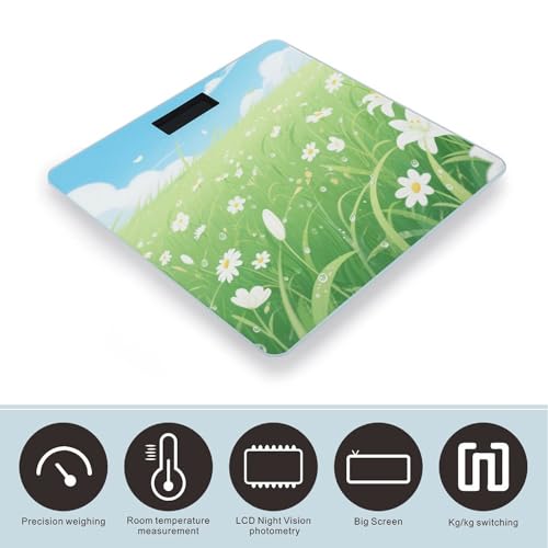 Balanza Digital de Baño con Vidrio Templado Blanco miniatura 2