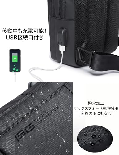 Aerokyo ボディバッグ ショルダーバッグ メンズ 防水 軽量 斜めがけ 大容量 ワンショルダーバッグ 撥水加工 アウトドア 旅行 通勤 スポーツ 自転車 の商品画像 5