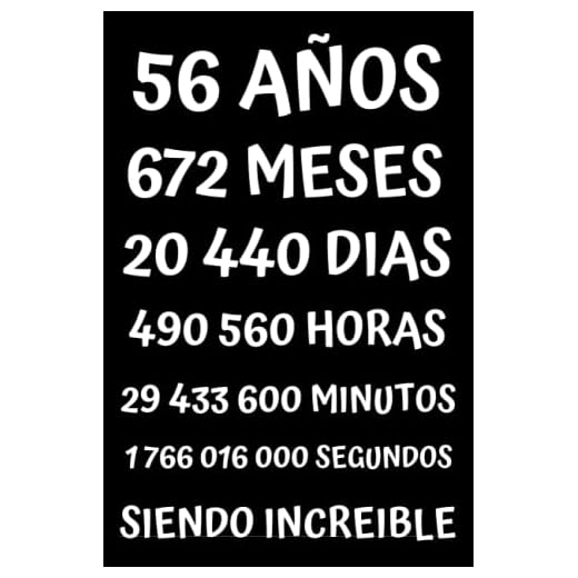 56 AÑOS SIENDO INCREIBLE: REGALO PARA HOMBRE Y MUJER DE 55 AÑOS DE CUMPLEAÑOS ORIGINAL Y DIVERTIDO , CUADERNO DE APUNTES O AGENDA, DIARIO, LEBRETA DE NOTAS ....