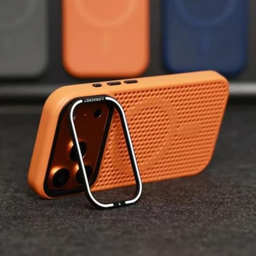 Coque de refroidissement iPhone 15 orange pour streamer avec support