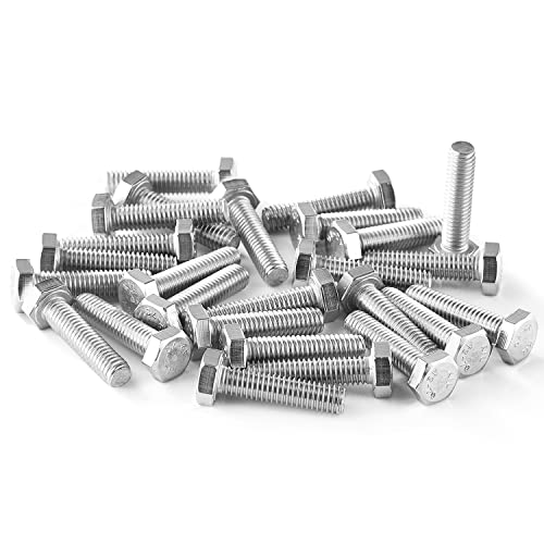 Image of M4-0.7 x 70mm Heavy Duty Hexagon Bolts Hex Head Screws, 304 Stainless Steel, Metric Machine Fully Thread, Bright Finish, 25PCS