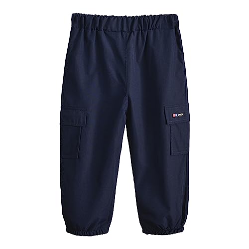 Toddler Summer Girls Boys Trousers Printed Fashion Cargo Pants for Children Clothes Athletic Pants Boys Dark Blue