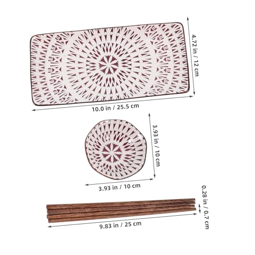 Set de 2 platos decorativos de cerámica para sushi miniatura 2
