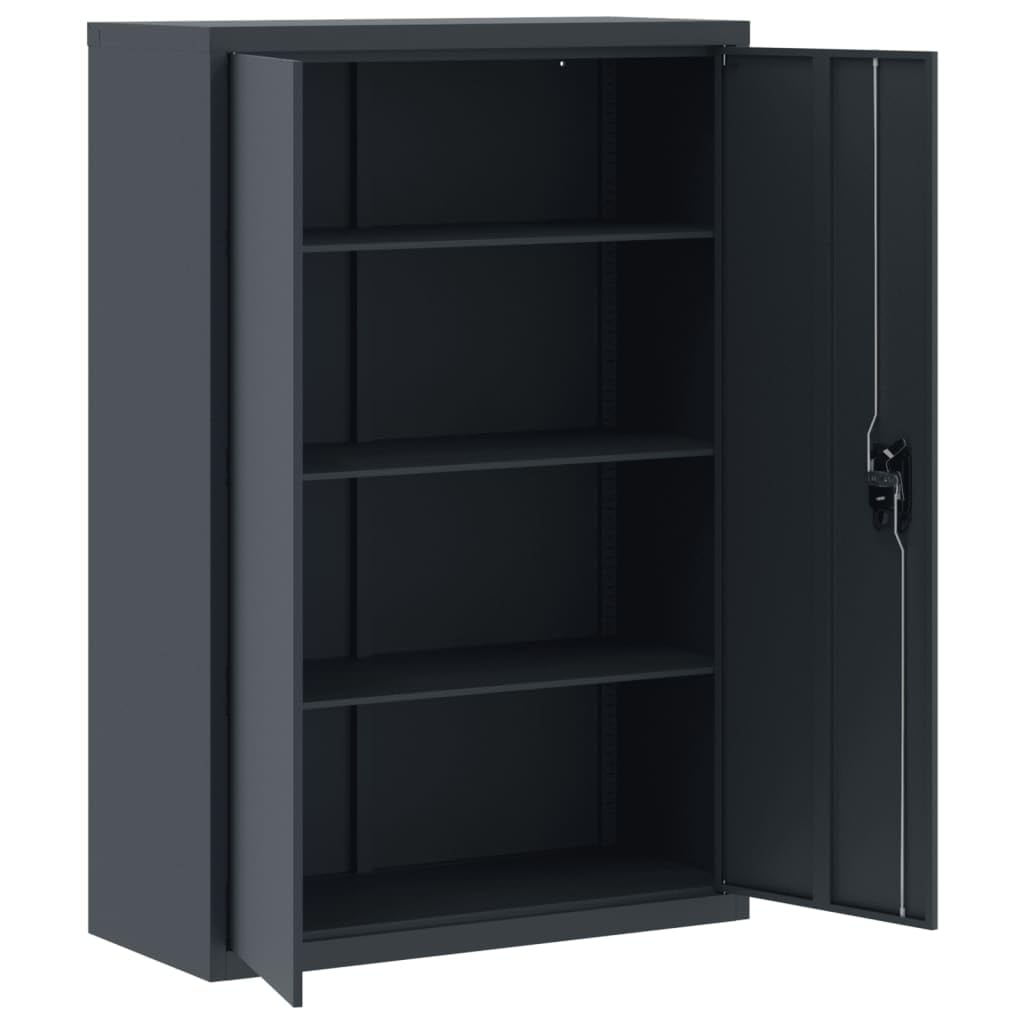 Willood Aktenschrank Anthrazit 90x40x140 cm Stahl Geeignet für Arbeitszimmer, Wohnzimmer, etc.