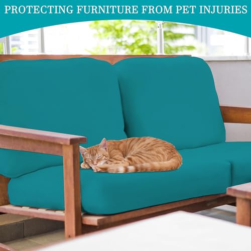 Image of 12 Pcs Stretch Patio Cushion Covers,Outdoor Couch Covers Replacement,Outdoor Couch & Sofa Slipcovers,for Patio Furniture Cushion Covers,Washable Reusable Furniture Protector (Peacock Blue,Cover Only)
