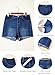 BLENCOT Maternity Jeans Shorts for Women Mid Waisted Frayed Hem Stretchy Denim Shorts Comfy Pregnancy Summer Clothes Fashion 2026 Dusk Blue Large