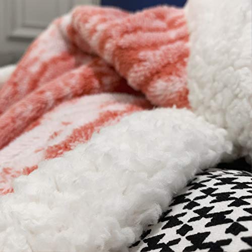 La Meack Sherpa Fleece Blanket Throw Blanket For Couch Home Decor Soft Fuzzy Bed Blanket Plush Fluffy Throw Blanket Suitable For All Season Use(Coral, 51"X63") #TOP3