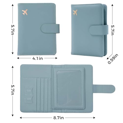 Image of Melsbrinna Rfid Passport Holder for Travel women /Men, Cute Passport Wallet Rfid Blocking Card Slots, Rfid Passport Cover /CaseTravel Wallet, Passport Book Holder (1, Green2)
