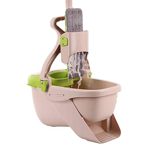 Komplettes Reinigungssystem für Mopps und Eimer zum Waschen und Trocknen + KOSTENLOSER zusätzlicher Moppkopf NACHFÜLLEN REVOLUTIONÄRER Mopp mit