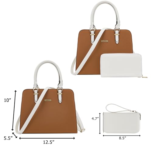 Image of Qiyuer Satchel Purses For Women Handbag And Wallet Set Tote Bag | Premium Vegan Leather,Matching Wallet,RFID Blocking,Work,Casual