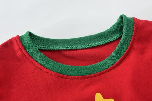 DDSOL Toddler Boys Girls Christmas Pajamas Dinosaur Jammies Santa Claus Kids Cotton Sleepwear Set4