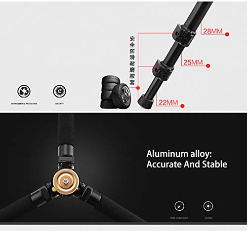 LLluckyHW 172cm Leichtes Stativ/Einbeinstativ Videostativ mit Schnellspannplatte und 360° Panorama Kugelkopf mit… – Bild 6