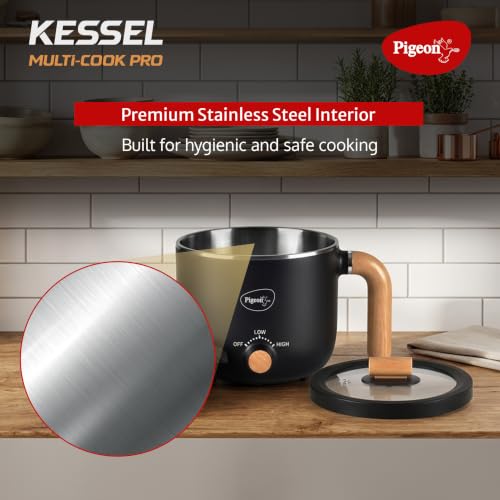 Image of Pigeon Multi-Cook Pro Kettle, 1.2L, Stainless Steel, Auto Shut-Off, Black