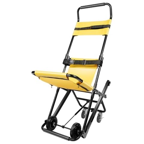 Mobile Evacuation Stair Chair Portable Manual Lift Stair Chair Folding Evacuation Chair with 2 Directional Wheels and 2 Steering Wheels Capacity 350.53 Lbs for Fire Incidents Sports Venues Home Cover