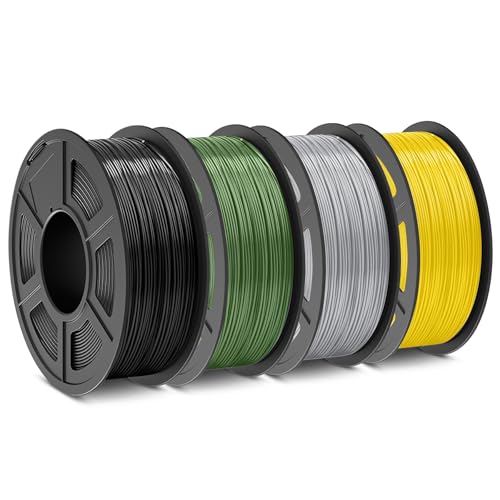 Image of SUNLU ABS Filament 1.75mm,Black+Olive Green+Silver+Yellow,4kg | 3D Printer Filament,Highly Resistant Durable,Heat Resistance,Excellent Toughness,For 99% FDM 3D Printers.