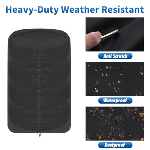 Image of KALINCO Tire Cover, Waterproof Tire Storage Bag, Dust-Proof Seasonal Tire Cover, Universal Spare Tire Storage Cover, Fits up to Diameter 25 inch Tires, 2 Pack