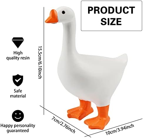 Yizemay Magnetic Goose Duck Key Holder, Resin Goose Statue Magnetic Key Holder 3D Printed Goose Duck Shape Key Storage Rack for Wall, Living Room, Kitchen, Office (Goose)