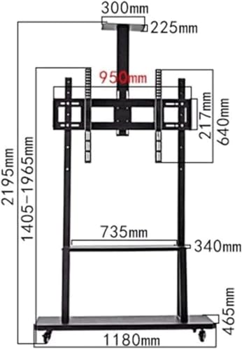 Soporte móvil para TV de piso estable y ajustable miniatura 4