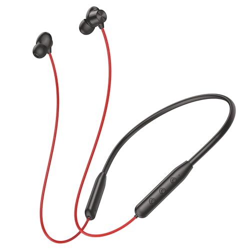 Image of Walta NEO 3 Bluetooth Neckband (in-Ear) with ENC, 45H Playback, Bluetooth 5.4, Type-C Quick Charge & Powerful Bass - Red Color