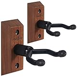 Ukulele Wall Mount, 2 Pack Ukulele Hanger, Ukelele Hangers for Wall Display, Black Walnut Ukulele Holder for Mandolin Ukele Concert Pineapple Soprano Tenor and Baritone, Ukele Hook for Home or Studio