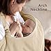Yoofoss Muslin Nursing Cover for Breastfeeding, 100% Cotton Breastfeeding Cover with Arch Neckline, Soft Breathable Privacy Nursing Covers for Women, Multi-use Breastfeeding Essentials-Apricot