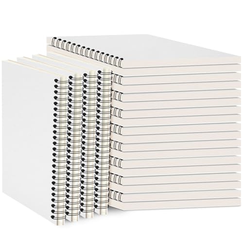 Carnet à spirale A5 rigide ligné blanc comme cahier de brouillon et dessin