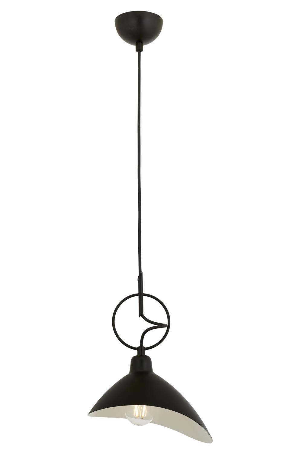 Avonni AV-9127-1BSY Siyah Boyalı Modern Avize E27 Metal 24x20cm