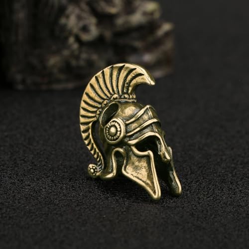 DIGERTECH Pequena estatueta de latão, capacete de guerreiro de bronze, pendente de cobre, decoração de escultura, em miniatura de cobre, casa de escritório, feng shui, fundição, escultura, presentes