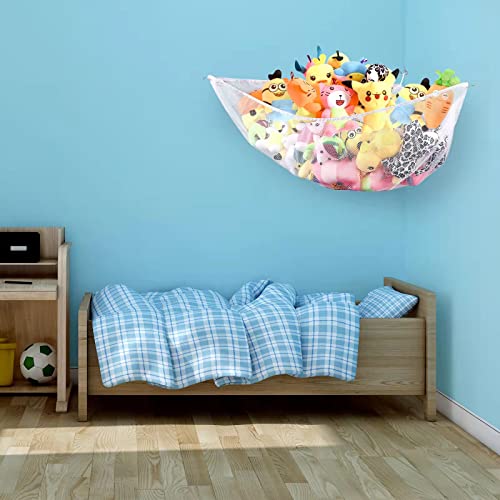 Stuffed Animal Hammock, 2 Pack, Nursery And Playroom Jumbo Toy Storage Net Organizer For Plush Toys, Kids Bedroom Décor, Rip-Resistant Stuff Animals Holder With Hanging Hardware By Ziz Home #TOP6