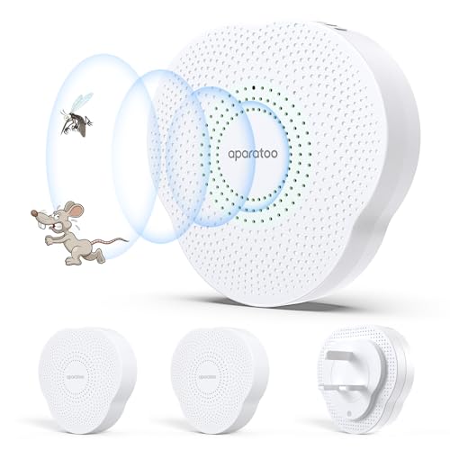 Repelente Ultrasónico de Plagas 4 Paquetes, Repelente Ultrasónico Antiparasitario Electrónico Repelente Mosquitos Insectos Control para Interiores Anti Cucarachas, Moscas,Mosquitos,Ratones,Arañas