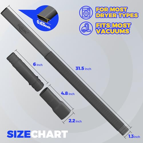 Image of Holikme Dryer Vent Cleaner Kit Vacuum Hose Attachment Brush,Black